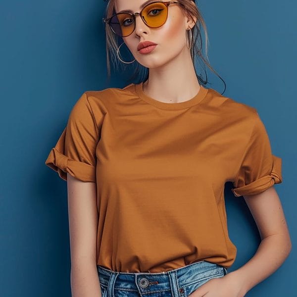 Premium Cotton Mustard Yellow T-Shirt for Women