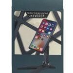 Universal Foldable Desktop Mobile & Tablet Stand – Multi-Angle Adjustable Phone Holder (Black) - Image 2